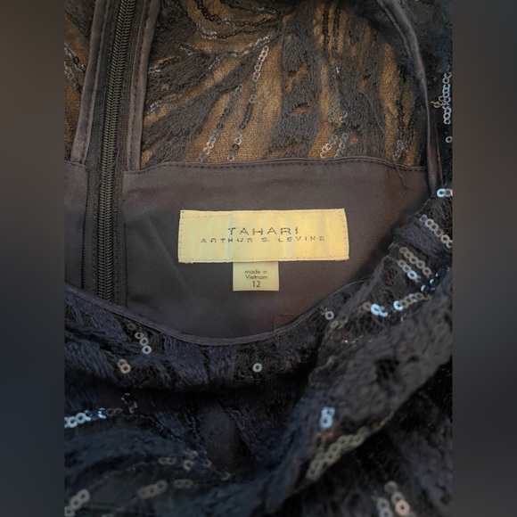 Tahari Elegant Navy Blue Cocktail Dress - Picture 4 of 6